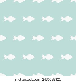 seamless pattern, fish art surface design for fabric scarf and decor
