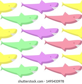 Seamless pattern with fish for baby wallpaper, packaging and more.