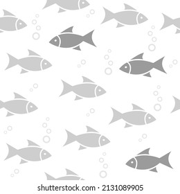 Seamless pattern with fish, background design.