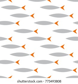 Seamless pattern with fish background vector illustration 