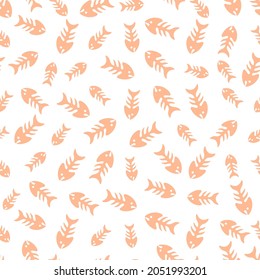 Seamless pattern with fish bones.