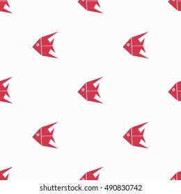 Seamless pattern of fish. Can be used as a background for the site and design of the fabric. Vector. 