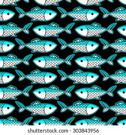 Seamless pattern with fish images