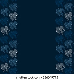 seamless pattern with fish on a blue background