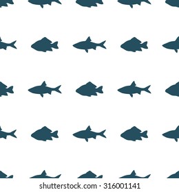 Seamless pattern of fish on a transparent background. Vector illustration 