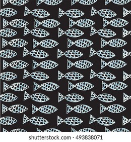 Seamless pattern. Fish ornament