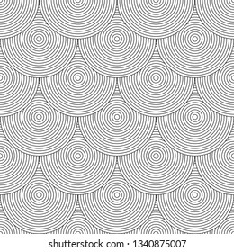 Nahtloses Muster. Fischmotive  Circle Linien Textur. Vektorkunst.