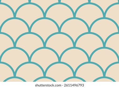 Seamless pattern with fish scales in retro style. Vector illustration