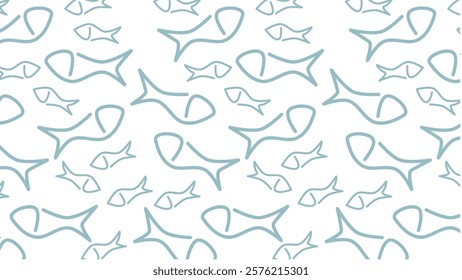 seamless pattern fish, simple background design template