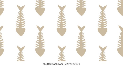 
Seamless pattern with fish skeleton. Vector illustration