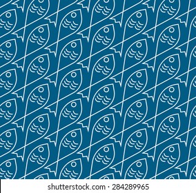 Seamless Pattern With Fish. Summer Sea Pattern