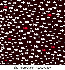 Seamless pattern with fishes