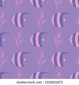 seamless pattern with fishes 