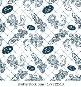 seamless pattern with fishes