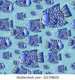 Seamless pattern with fishes