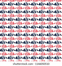 Seamless pattern with fishes, shells and crab. Stock vector