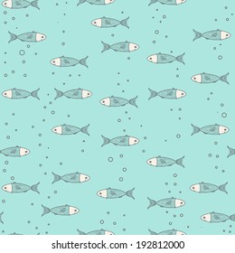 seamless pattern with fishes vector. 