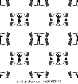 seamless pattern with fitness icons, vector illustration