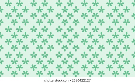 Nahtloses Muster mit fünf Blütenblättern. Einfacher heller Retro-Hintergrund.