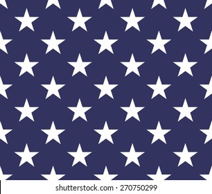 Seamless pattern with five pointed stars