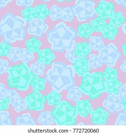 Seamless pattern. Five side figures cut into six pieces.