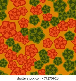 Seamless pattern. Five-petalled flowers.