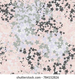 Seamless pattern of five-pointed stars. Fashionable camouflage. Suitable for backgrounds, 3d models, design and textiles.