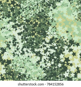 Seamless pattern of five-pointed stars. Fashionable camouflage. Suitable for backgrounds, 3d models, design and textiles.
