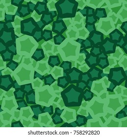Seamless pattern. Five-pointed stars inscribed in rounded pentagons. Fashionable camouflage.