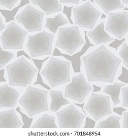 Seamless pattern. Five-sided figures located chaotically. Glamorous camouflage. Pale green-gray.
