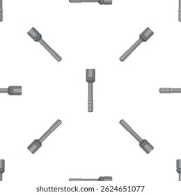 Seamless pattern with fixing bolt connecting elements on white background