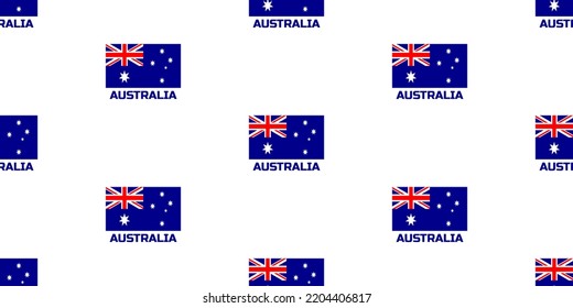 El patrón sin fisuras de la bandera del país de Australia. Con la descripción del nombre del país "Australia".