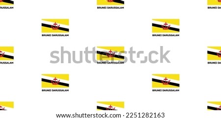 Seamless  pattern of  the flag of the country of BRUNEI DARUSSALAM.   With the  caption of the country  name " BRUNEI DARUSSALAM".