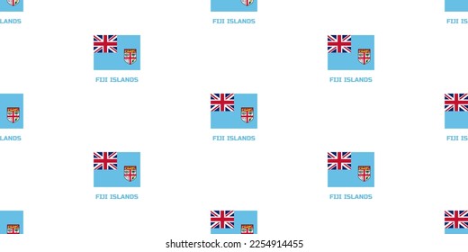 Seamless pattern of the flag of the country of FIJI ISLANDS. With the caption of the name of the country " FIJI ISLANDS ".