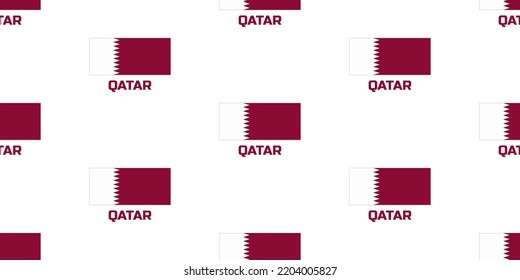 Seamless pattern  of the flag of  the country of QATAR. With the description of the name of the country "QATAR".