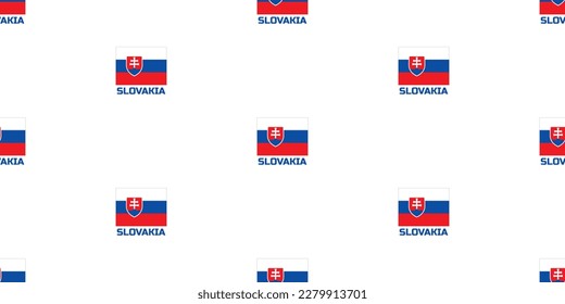 Seamless  pattern of the flag of   the country of SLOVAKIA. With the caption of the country name " SLOVAKIA".
