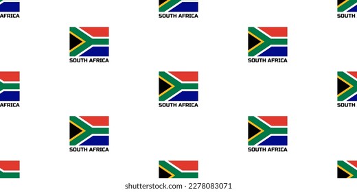 Seamless pattern of the flag of the country of SOUTH AFRICA. With the caption of the country name " SOUTH AFRICA".