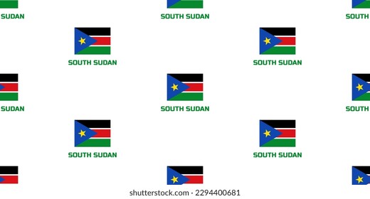 Seamless pattern of  the flag  of the country SOUTH SUDAN.  With the caption of the country name  " SOUTH SUDAN ". 