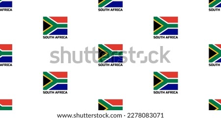 Seamless pattern of the flag of the country of SOUTH AFRICA. With the caption of the country name " SOUTH AFRICA".