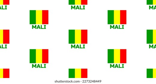 Das nahtlose Muster der Flagge des MALIAN-Landes.  Mit der Überschrift des Ländernamens "MALI". 
