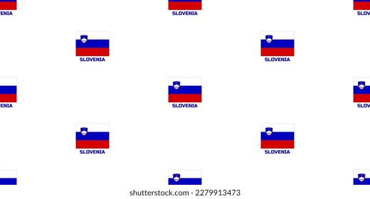 Patrón sin foco de la bandera del estado esloveno.  Con la leyenda del nombre del país "SLOVENIA".