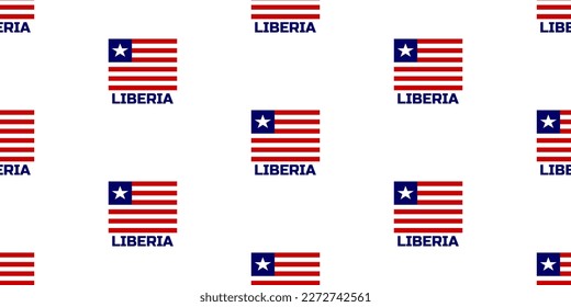 The seamless pattern of the flag of the state of LIBERIA. With the caption of the name of the country " LIBERIA".