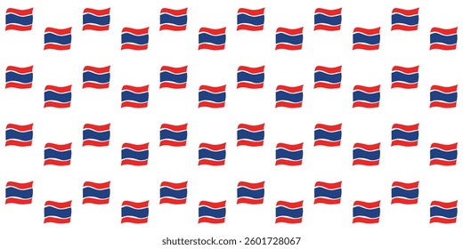 Seamless pattern with flag of the Thailand.