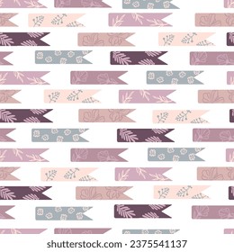 seamless pattern with Flags of different colors. Tape. Wallpaper. gift paper. Simple pattern, Stationery. Vector illustration.