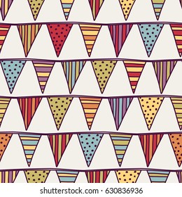 Seamless Pattern Flags Freehand Drawing Stock Vector (Royalty Free ...