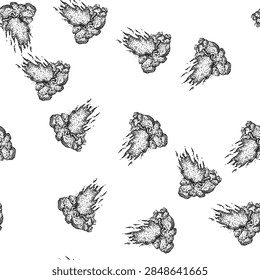 seamless pattern flames campfire hand drawn. embers warmth, gathering outdoors, camping crackle flames campfire black sketch illustration