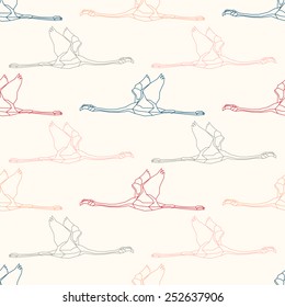 Seamless pattern with flamingo 2