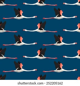 Seamless pattern with flamingo 3