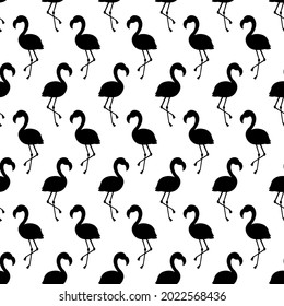 Nahtloses Muster mit Flamingo-Vögeln. Cute und kinetische Gestaltung für Gewebe, Textilien, Tapeten, Betten, Schluckspielzeug oder geschlechtsneutrale Bekleidung.