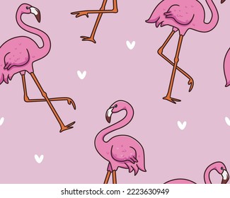 seamless pattern flamingo illustration background